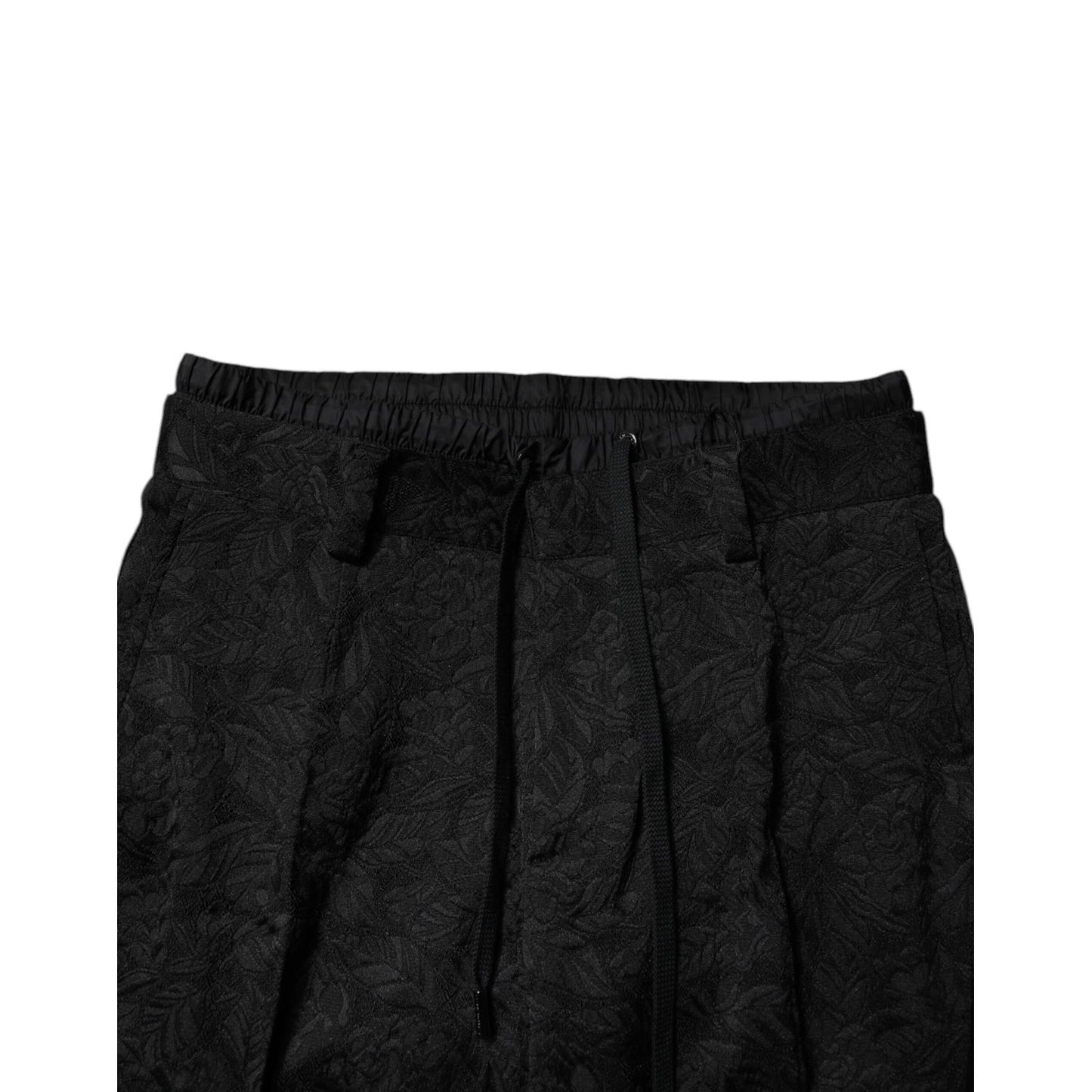 Dolce & Gabbana Black Brocade Polyester Skinny Dress Pants Dolce & Gabbana