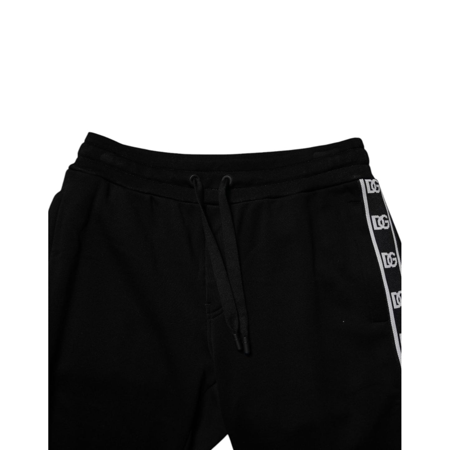 Dolce & Gabbana Black Cotton Blend Cropped Sweatpants Pants