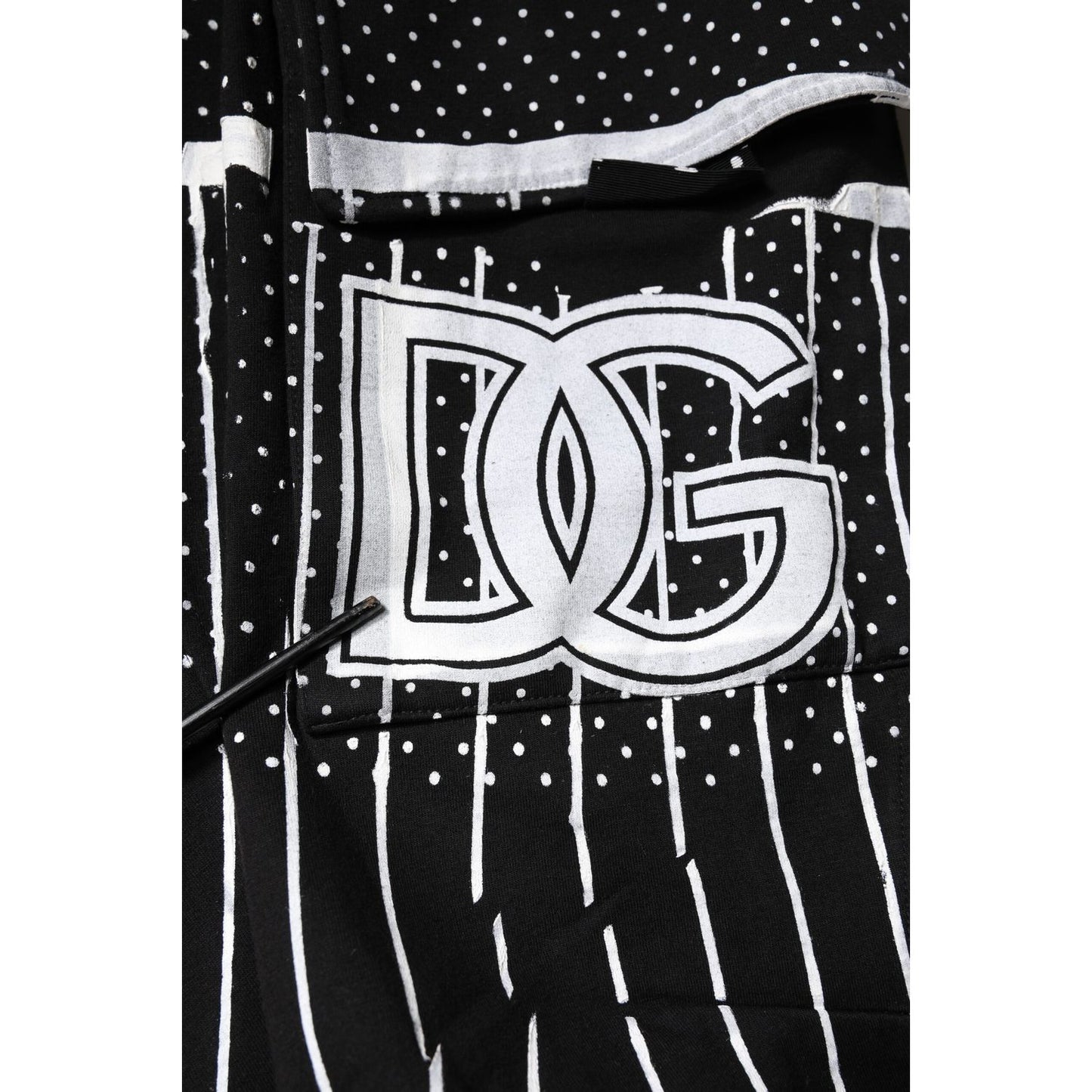 Dolce & Gabbana Black Polka Dot Stripes Cargo Jogger Sweatpants Pants Dolce & Gabbana