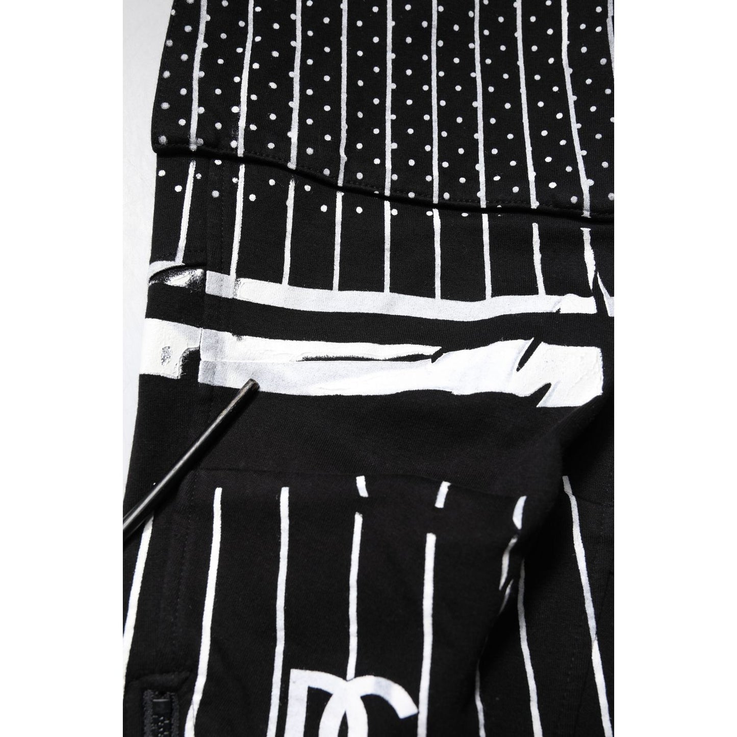 Dolce & Gabbana Black Polka Dot Stripes Cargo Jogger Sweatpants Pants Dolce & Gabbana