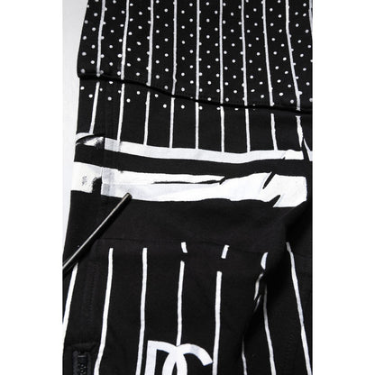 Dolce & Gabbana Black Polka Dot Stripes Cargo Jogger Sweatpants Pants Dolce & Gabbana