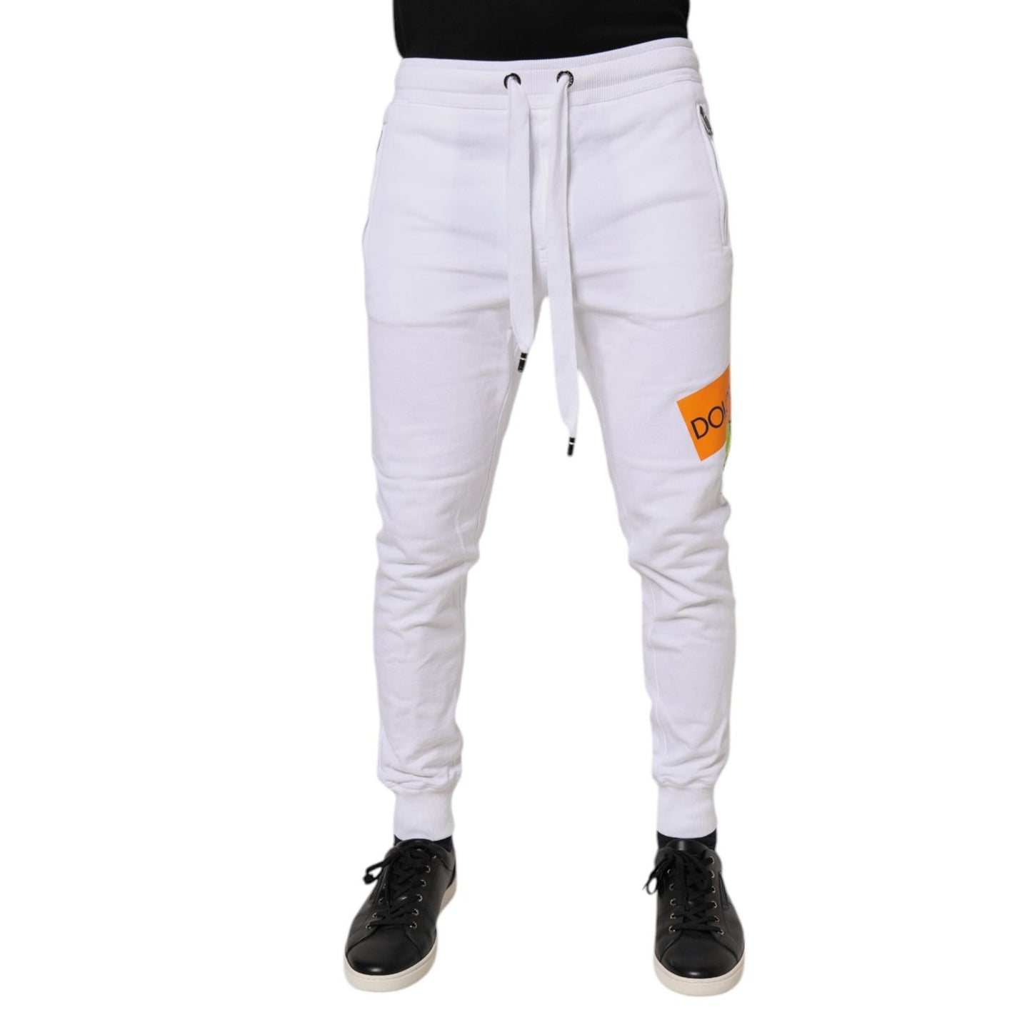 Dolce & Gabbana White Logo Tape Jogger Cotton Sweatpants Pants Dolce & Gabbana