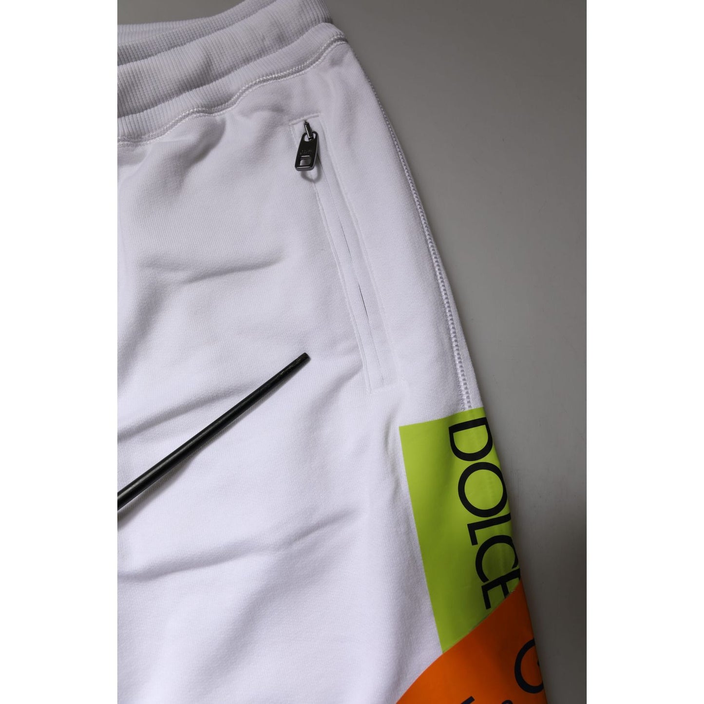 Dolce & Gabbana White Logo Tape Jogger Cotton Sweatpants Pants Dolce & Gabbana