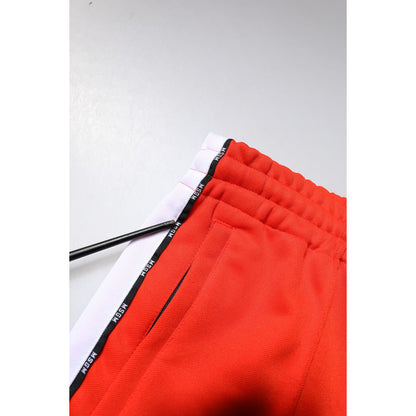 MSGM Red White Mid Waist Men Jogger Sweatpants Pants MSGM