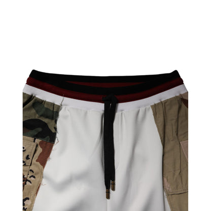 Dolce & Gabbana White Camouflage Patchwork Sweatpants Pants Dolce & Gabbana