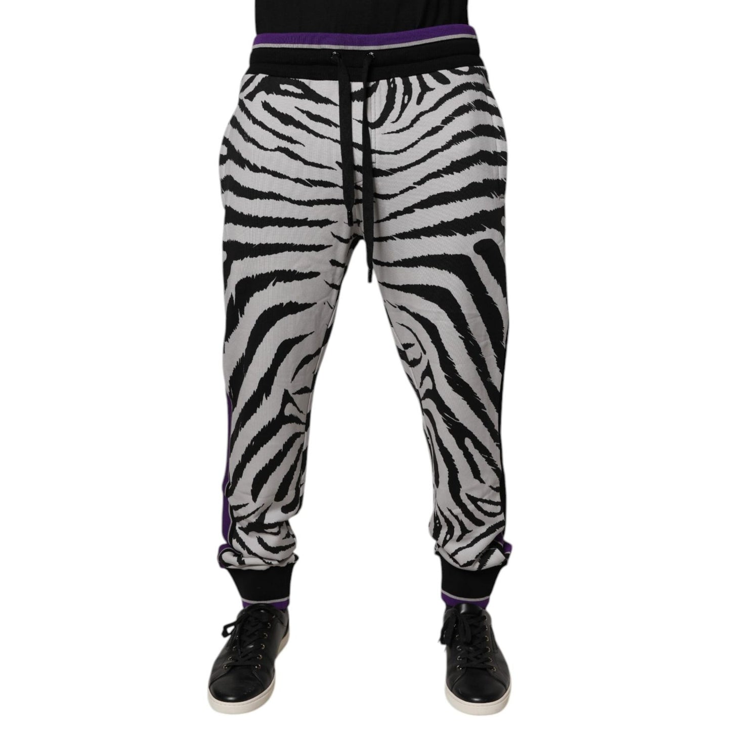Dolce & Gabbana Black White Zebra Men Jogger Sweatpants Pants Dolce & Gabbana