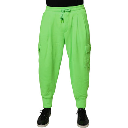 Dolce & Gabbana Neon Green Cargo Jogger Men Sweatpants Pants Dolce & Gabbana