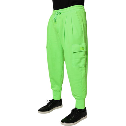 Dolce & Gabbana Neon Green Cargo Jogger Men Sweatpants Pants Dolce & Gabbana