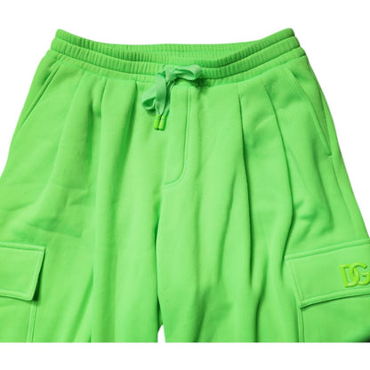 Dolce & Gabbana Neon Green Cargo Jogger Men Sweatpants Pants Dolce & Gabbana