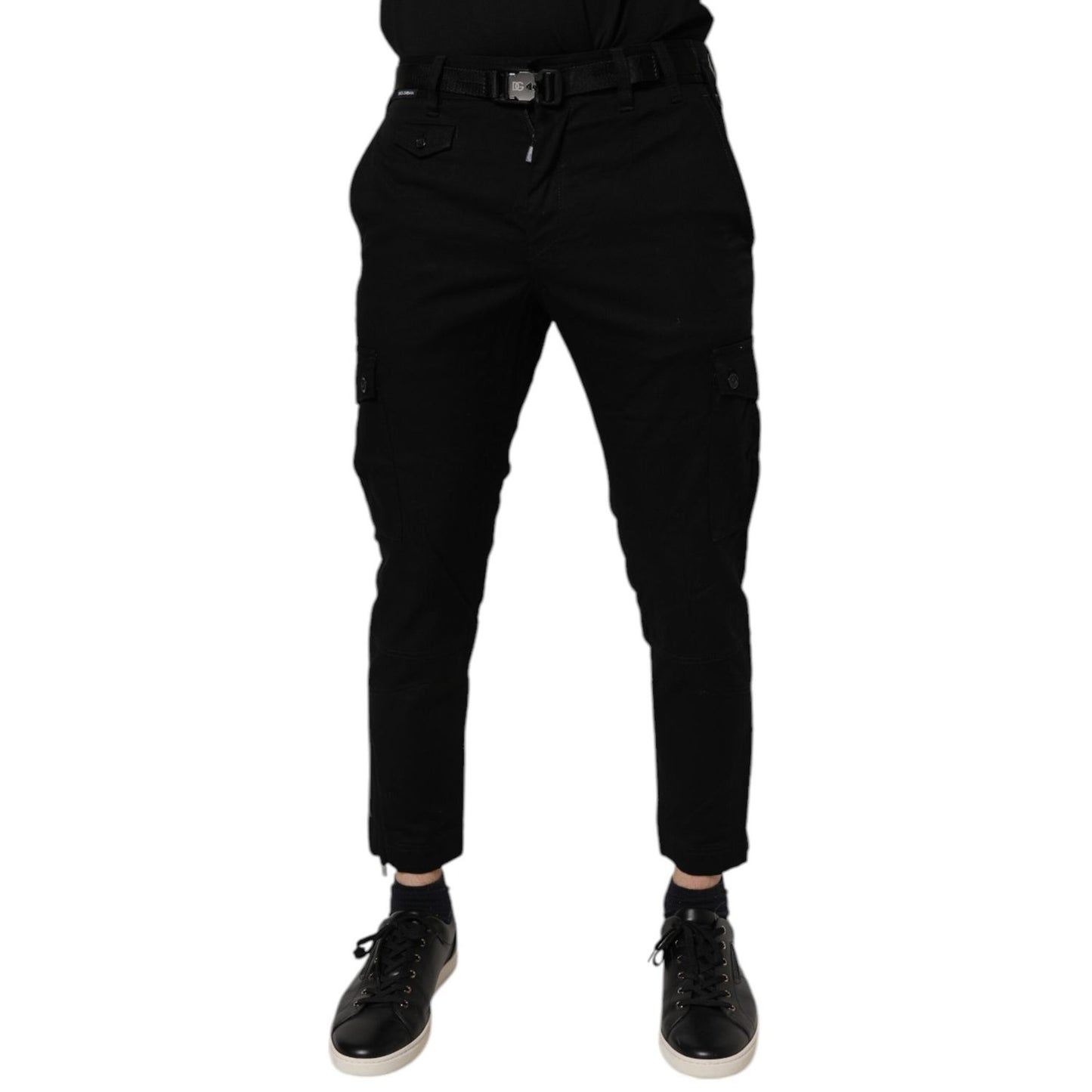 Dolce & Gabbana Black Cotton Stretch Skinny Cargo Denim Jeans Dolce & Gabbana