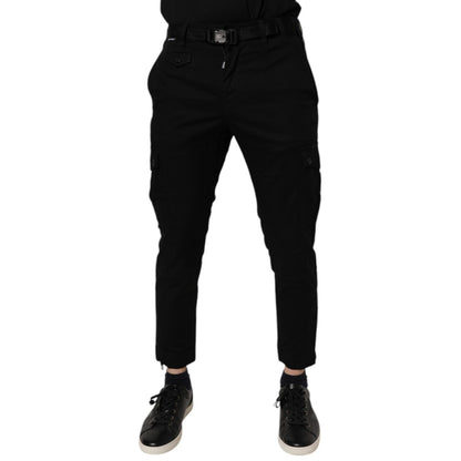Dolce & Gabbana Black Cotton Stretch Skinny Cargo Denim Jeans Dolce & Gabbana