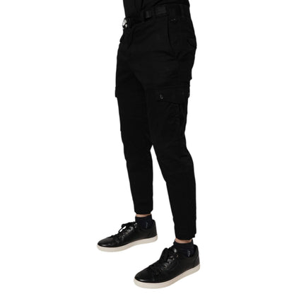 Dolce & Gabbana Black Cotton Stretch Skinny Cargo Denim Jeans Dolce & Gabbana
