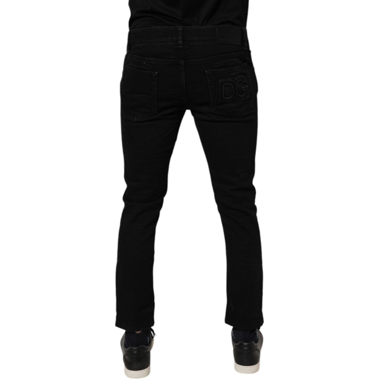 Dolce & Gabbana Black Cotton Stretch Skinny Men Denim Jeans Dolce & Gabbana