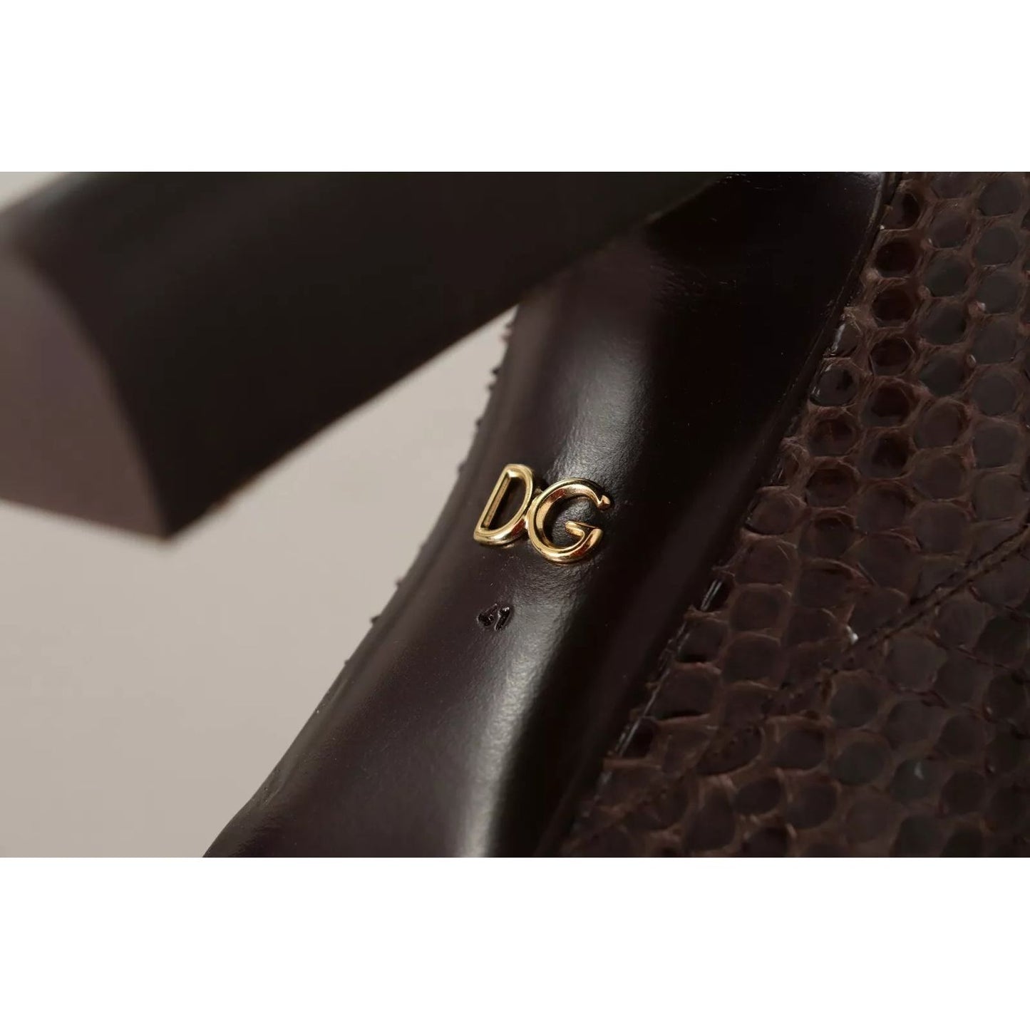 Dolce & Gabbana Brown Exotic Leather Heels High Boots Shoes