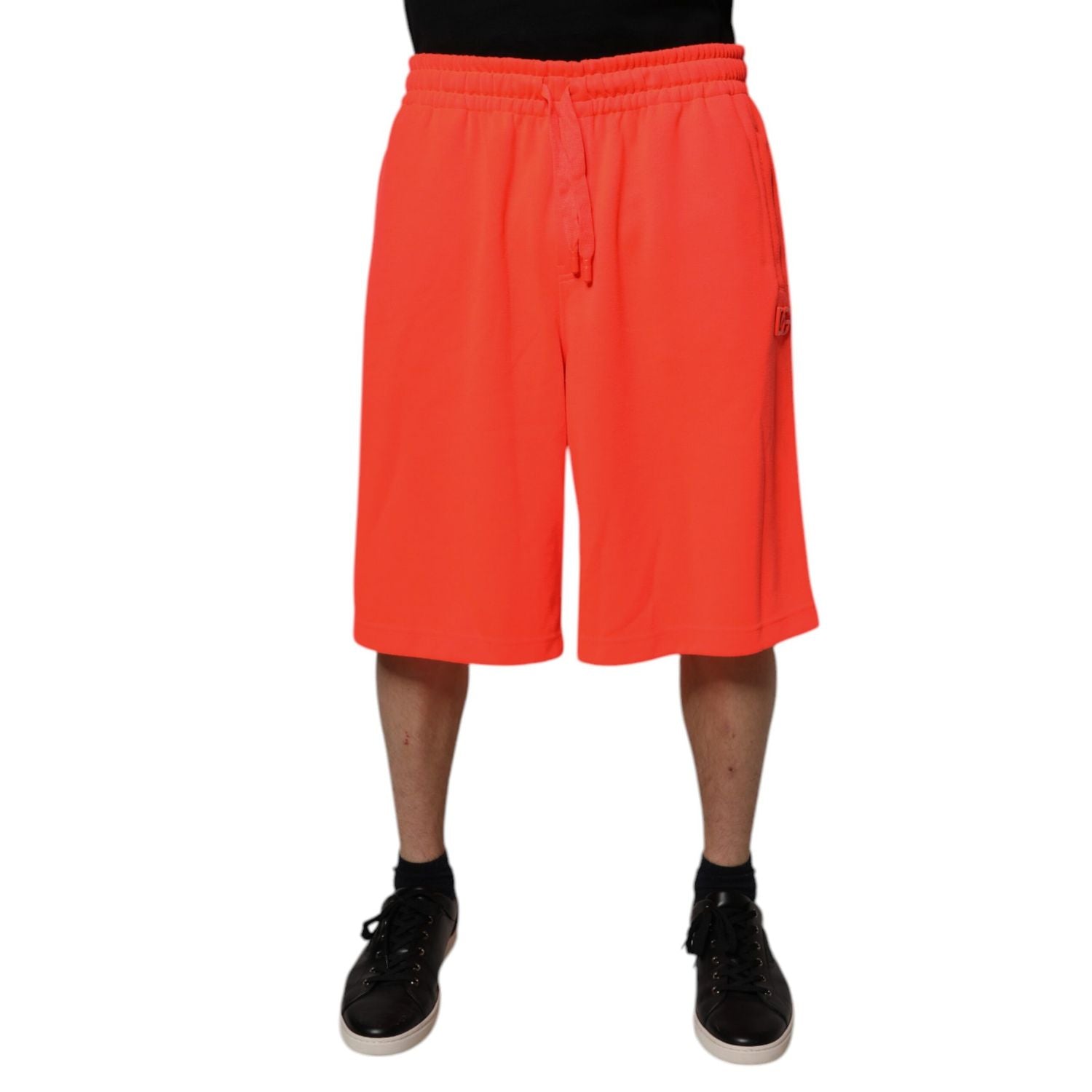Dolce & Gabbana Red Polyester Mid Waist Men Bermuda Shorts