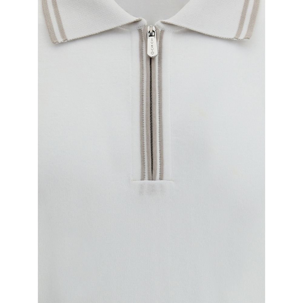 Svevo White Cotton Polo Shirt Svevo