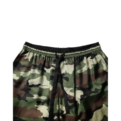 Dolce & Gabbana Multicolor Camouflage Silk Mid Waist Bermuda Shorts