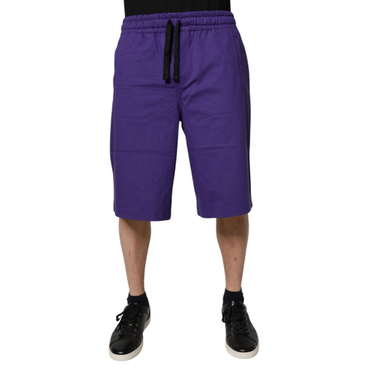 Dolce & Gabbana Purple Cotton Men Bermuda Sweatshorts Shorts