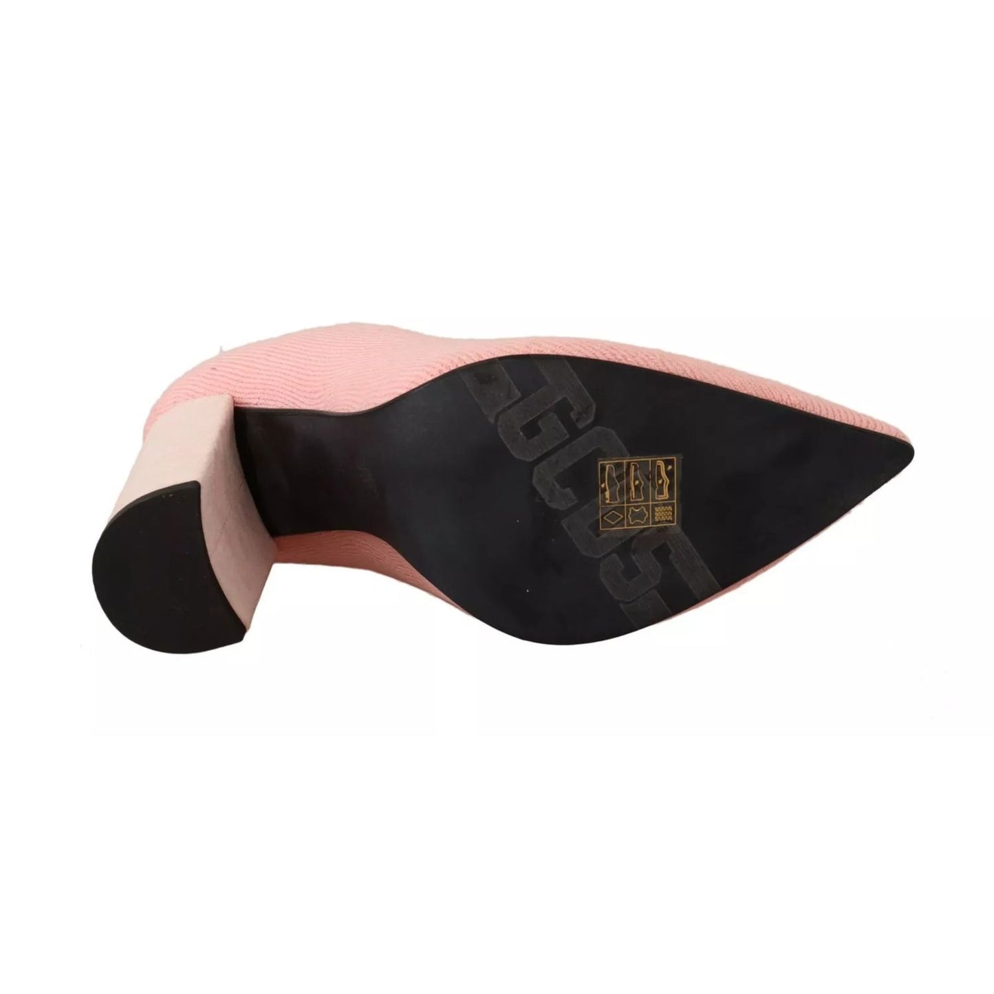 GCDS Pink Suede Logo Socks Block Heel Ankle Boots Shoes GCDS