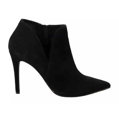 Steve Madden Black Suede Leather Stiletto Heels Boots Shoes Steve Madden
