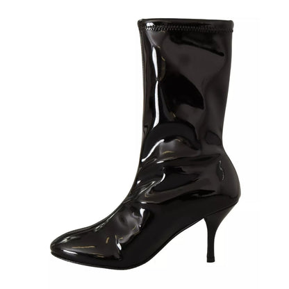 Stuart Weitzman Black Patent Leather High Heels Boots Shoes Stuart Weitzman