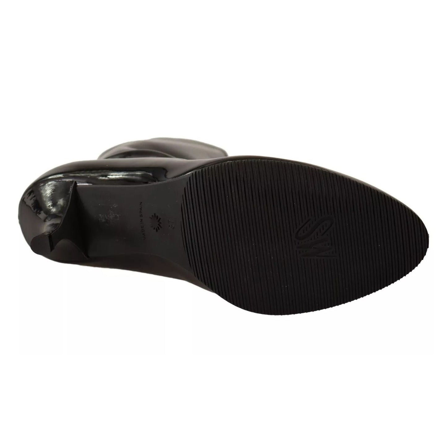 Stuart Weitzman Black Patent Leather High Heels Boots Shoes Stuart Weitzman