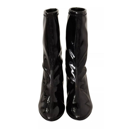 Stuart Weitzman Black Patent Leather High Heels Boots Shoes Stuart Weitzman