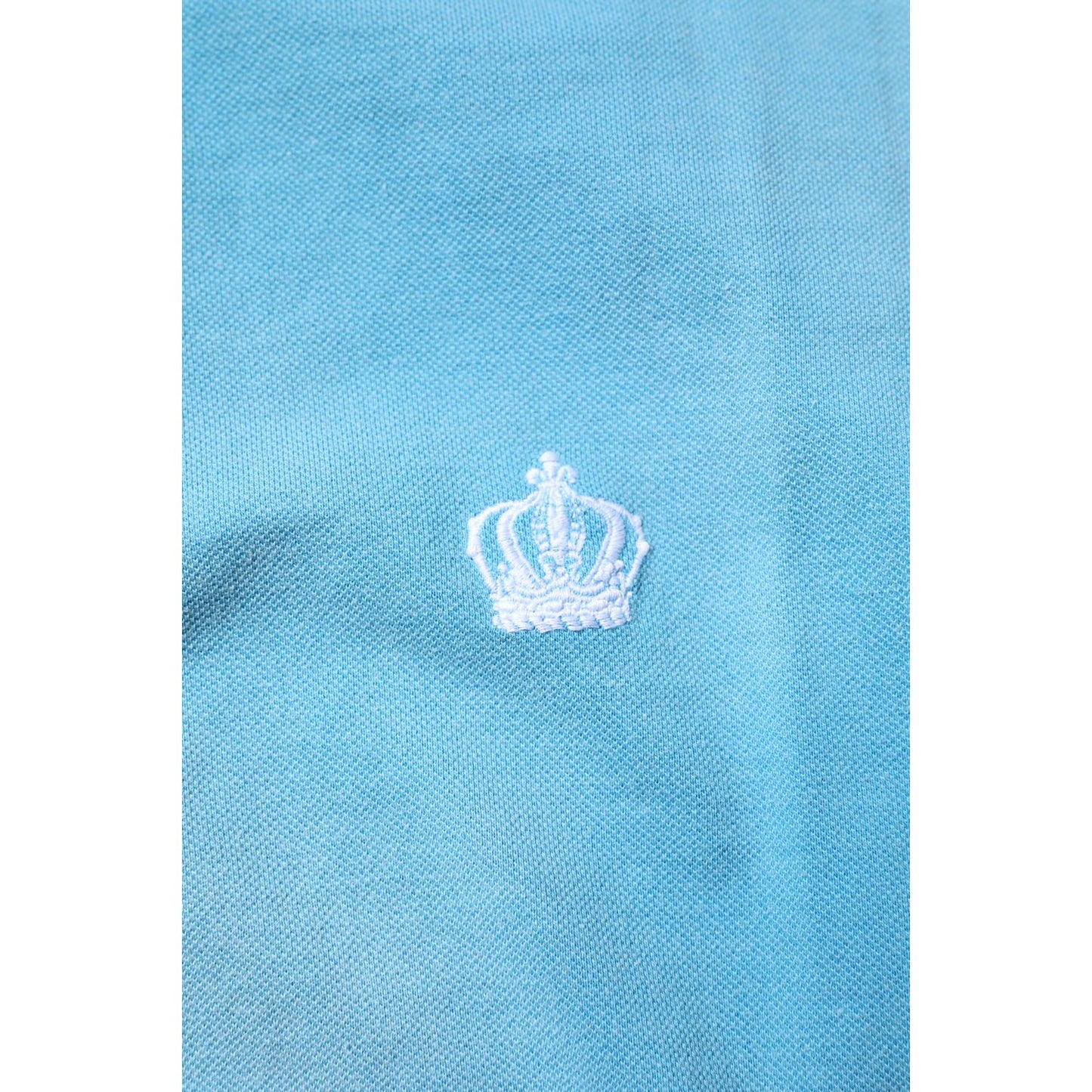 Dolce & Gabbana Blue Cotton Crown Collared Men Polo T-shirt Dolce & Gabbana