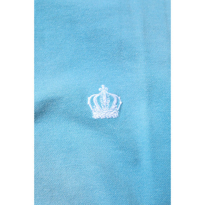 Dolce & Gabbana Blue Cotton Crown Collared Men Polo T-shirt Dolce & Gabbana