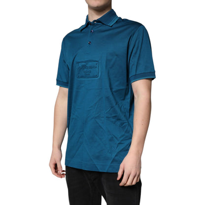 Dolce & Gabbana Blue Logo Cotton Men Polo Shirt T-shirt Dolce & Gabbana
