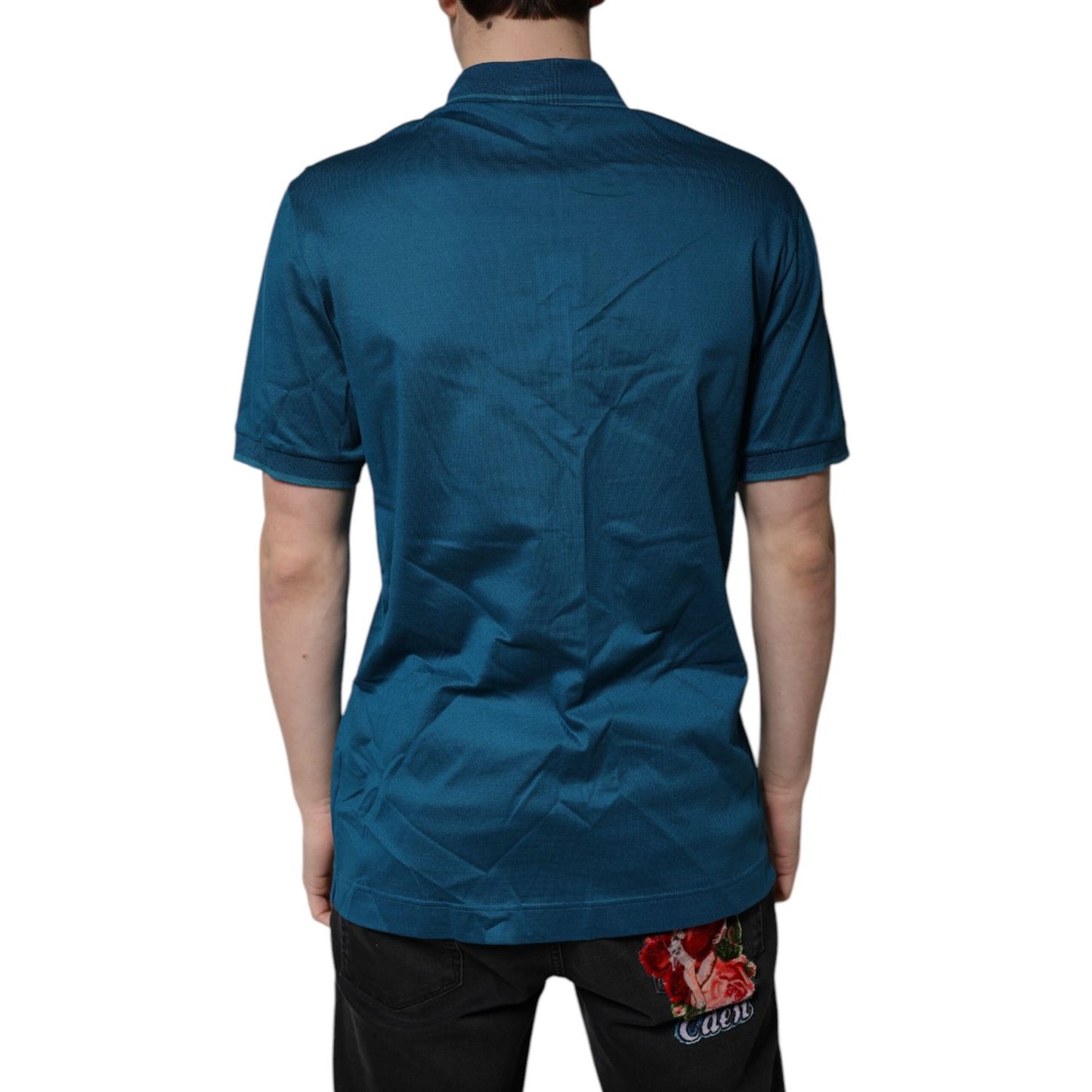 Dolce & Gabbana Blue Logo Cotton Men Polo Shirt T-shirt Dolce & Gabbana