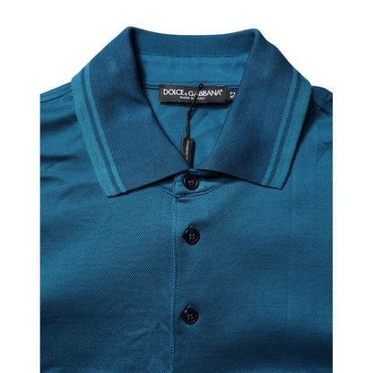Dolce & Gabbana Blue Logo Cotton Men Polo Shirt T-shirt Dolce & Gabbana