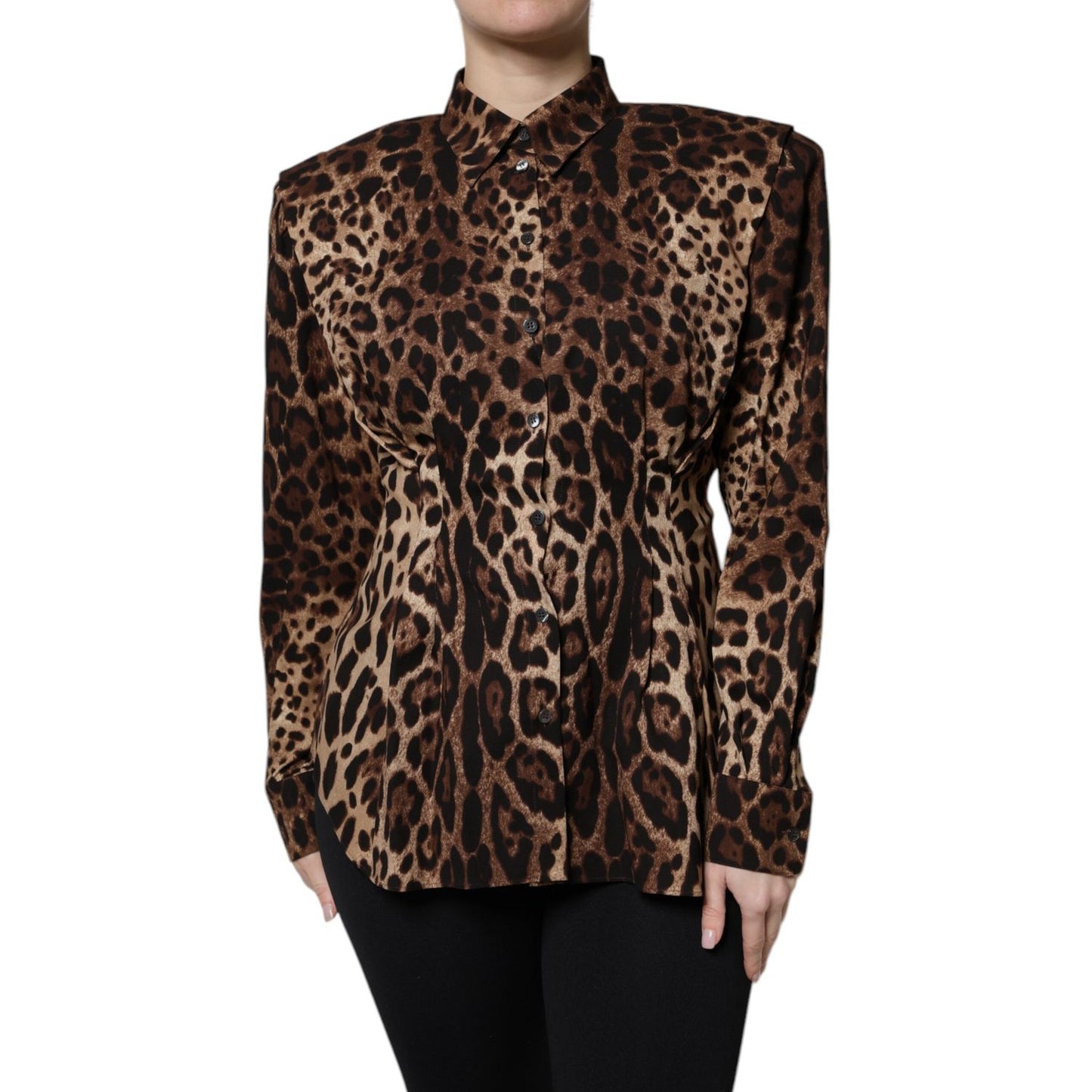 Dolce & Gabbana Brown Leopard Silk Button Down Coat Jacket Dolce & Gabbana