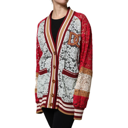 Dolce & Gabbana Multicolor Floral Lace Cardigan Sweater Dolce & Gabbana