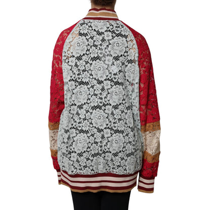 Dolce & Gabbana Multicolor Floral Lace Cardigan Sweater Dolce & Gabbana