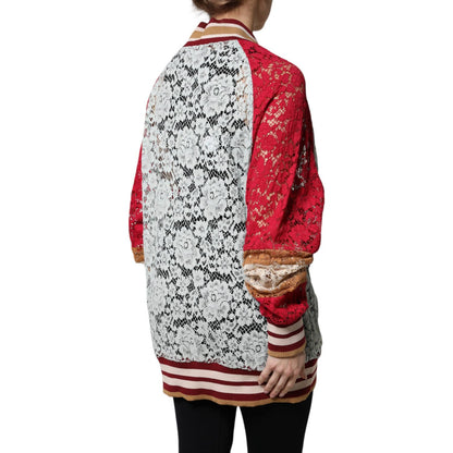 Dolce & Gabbana Multicolor Floral Lace Cardigan Sweater Dolce & Gabbana