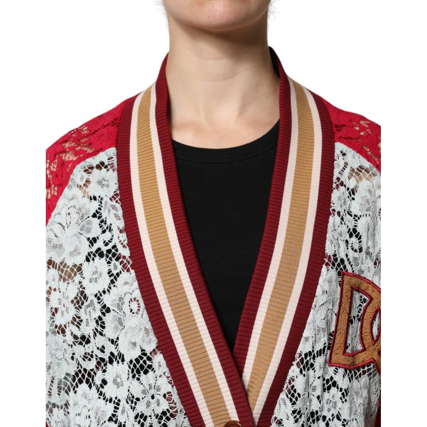 Dolce & Gabbana Multicolor Floral Lace Cardigan Sweater Dolce & Gabbana
