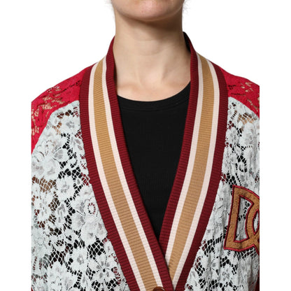 Dolce & Gabbana Multicolor Floral Lace Cardigan Sweater Dolce & Gabbana