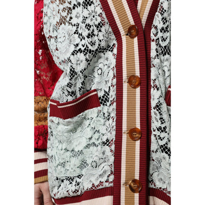 Dolce & Gabbana Multicolor Floral Lace Cardigan Sweater Dolce & Gabbana