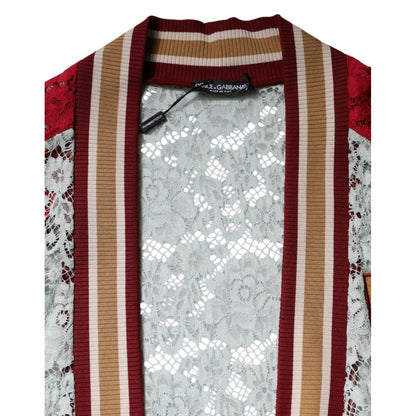 Dolce & Gabbana Multicolor Floral Lace Cardigan Sweater Dolce & Gabbana