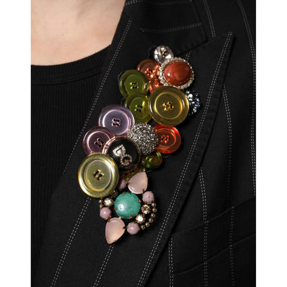 Dolce & Gabbana Multicolor Patchwork Embellished Coat Jacket Dolce & Gabbana