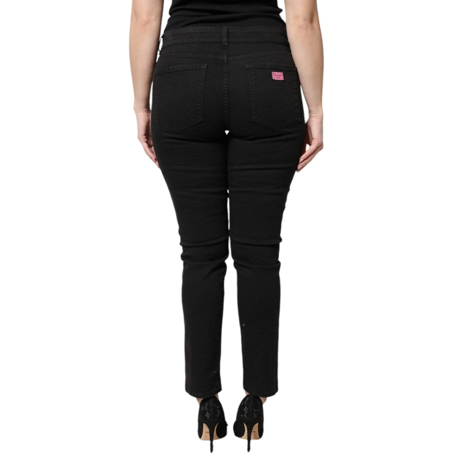 Dolce & Gabbana Black Cotton High Waist Skinny Denim Jeans