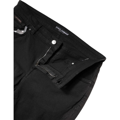 Dolce & Gabbana Black Cotton High Waist Skinny Denim Jeans