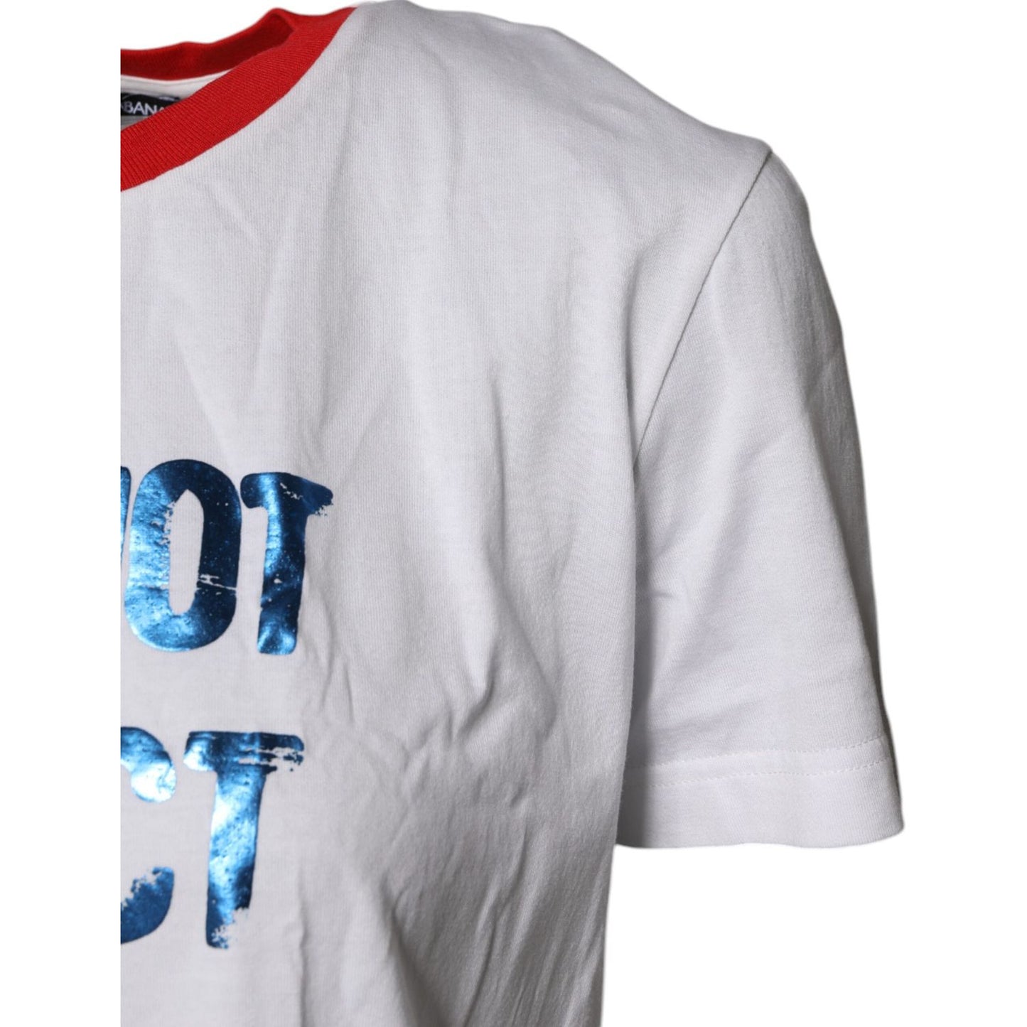 Dolce & Gabbana White Graphic Print Cotton Crew Neck T-shirt Dolce & Gabbana