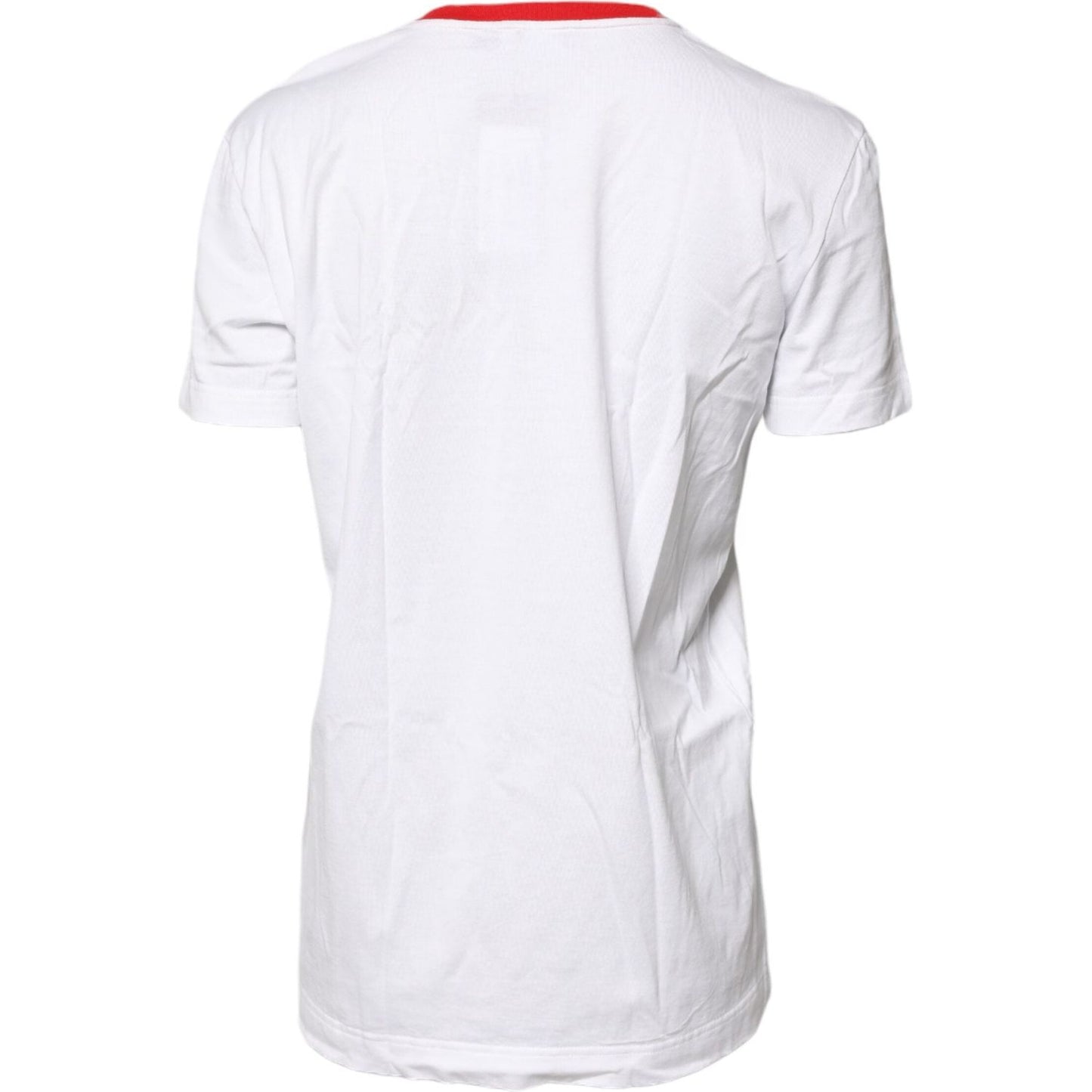 Dolce & Gabbana White Graphic Print Cotton Crew Neck T-shirt Dolce & Gabbana