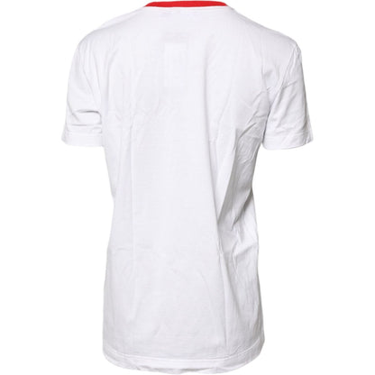 Dolce & Gabbana White Graphic Print Cotton Crew Neck T-shirt Dolce & Gabbana