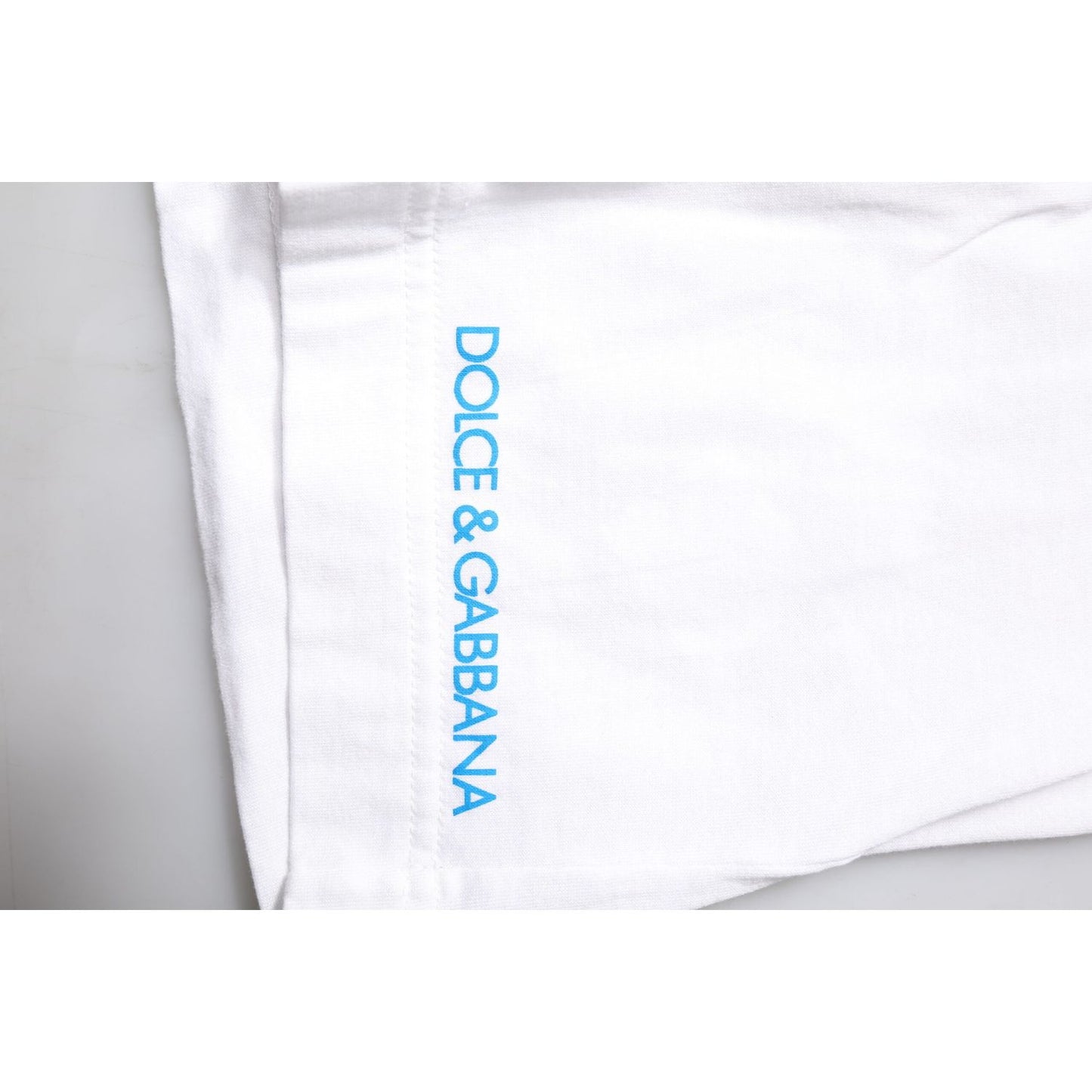 Dolce & Gabbana White Graphic Print Cotton Crew Neck T-shirt Dolce & Gabbana