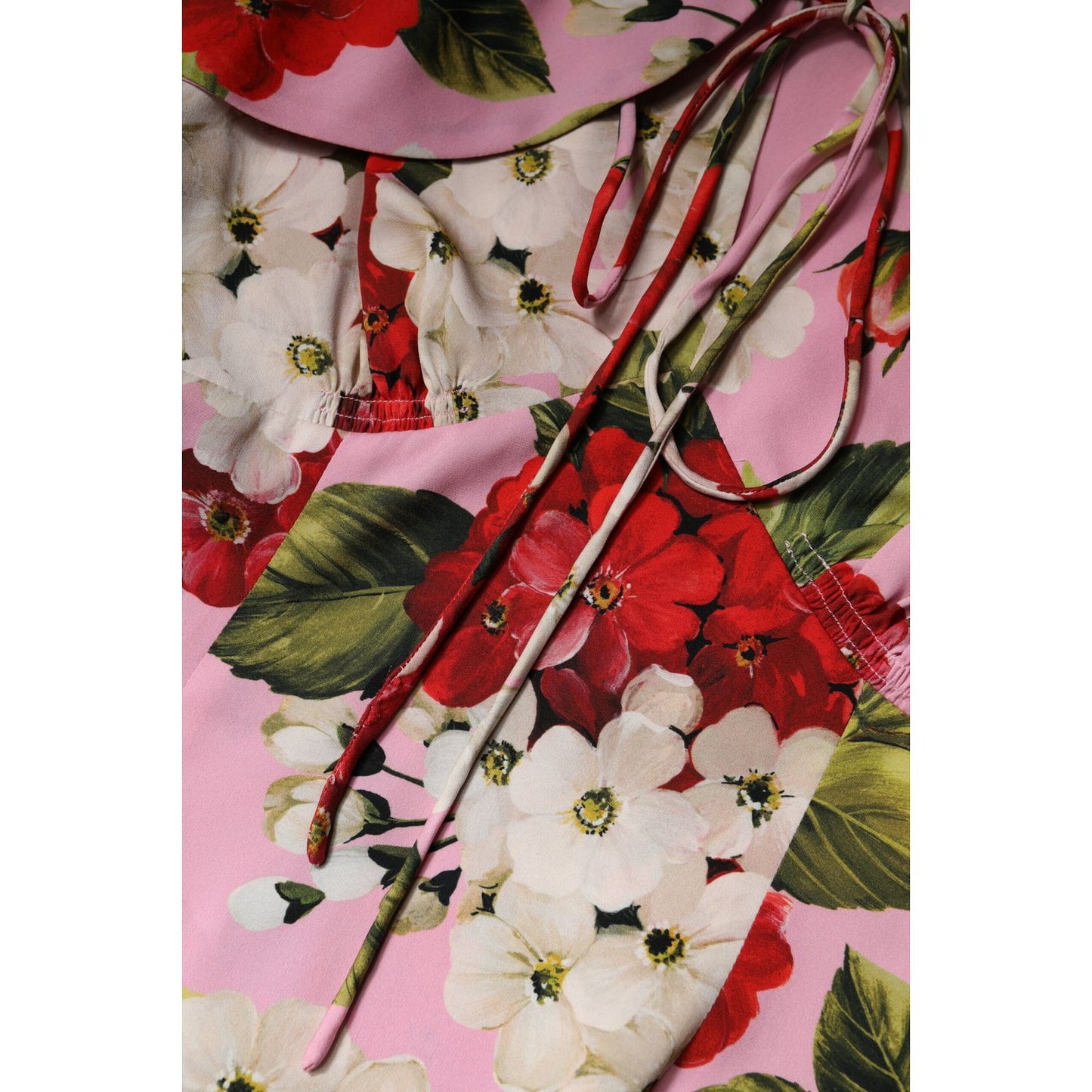 Dolce & Gabbana Pink Floral Silk Short Sleeves Blouse Top Dolce & Gabbana