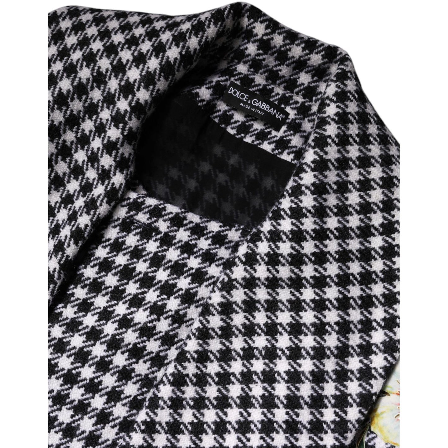 Dolce & Gabbana Black White Monochrome Patterned Floral Cape Jacket Dolce & Gabbana