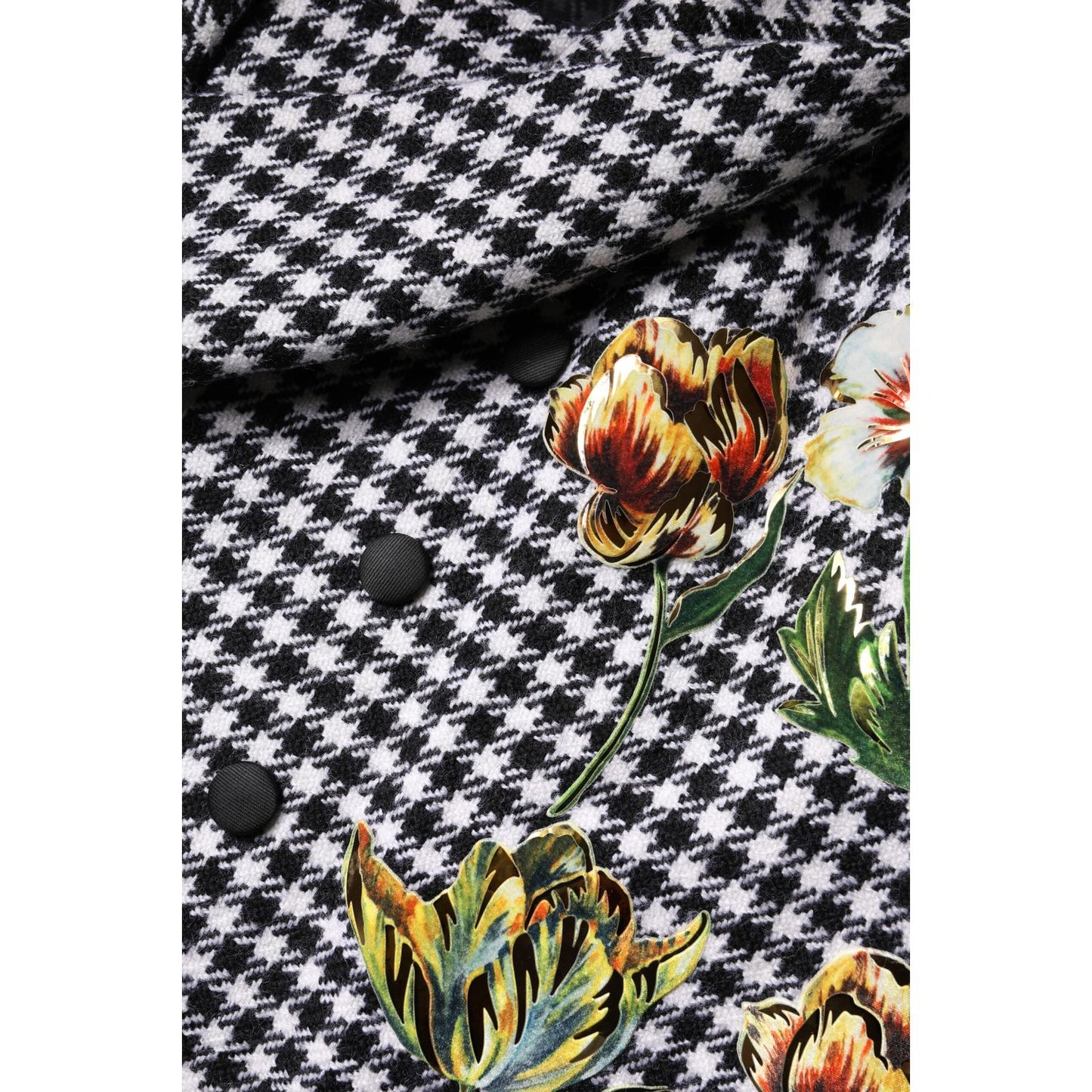 Dolce & Gabbana Black White Monochrome Patterned Floral Cape Jacket Dolce & Gabbana